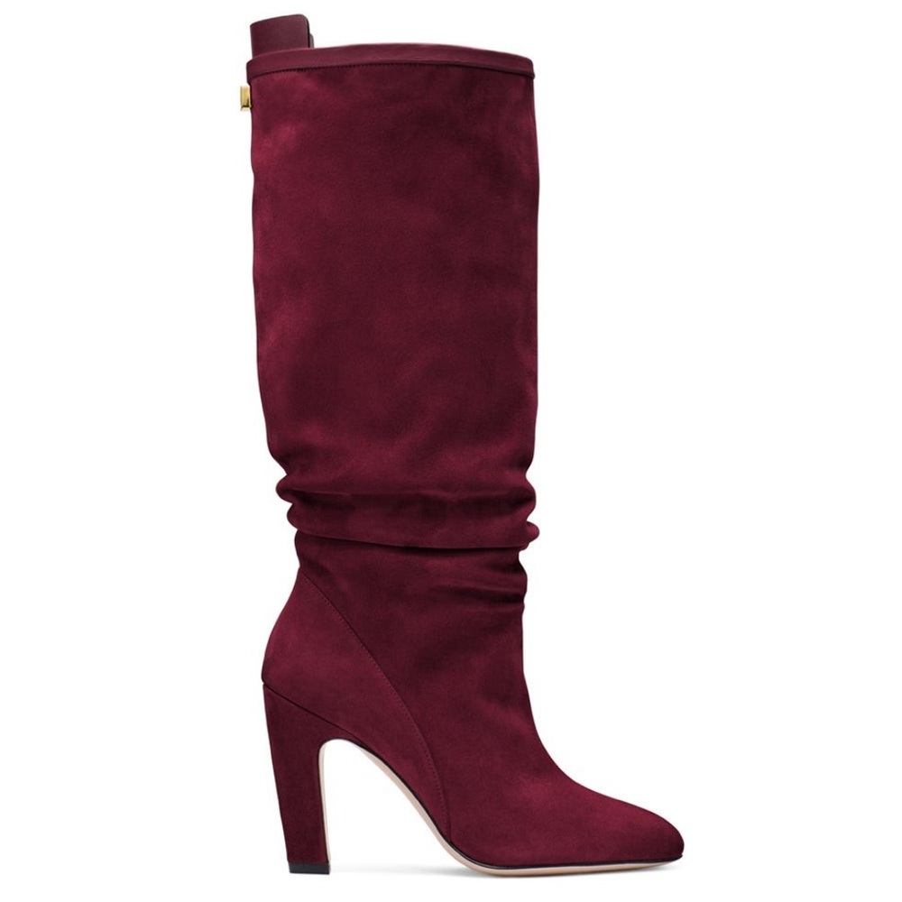 Stuart Weitzman Charlie Burgundy Over-the-Knee Boots